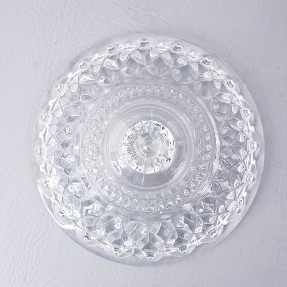 Vintage Anchor Hocking Wexford Cut Glass Crystal Candy Dish with Lid 7" Tall - Picture 5 of 10